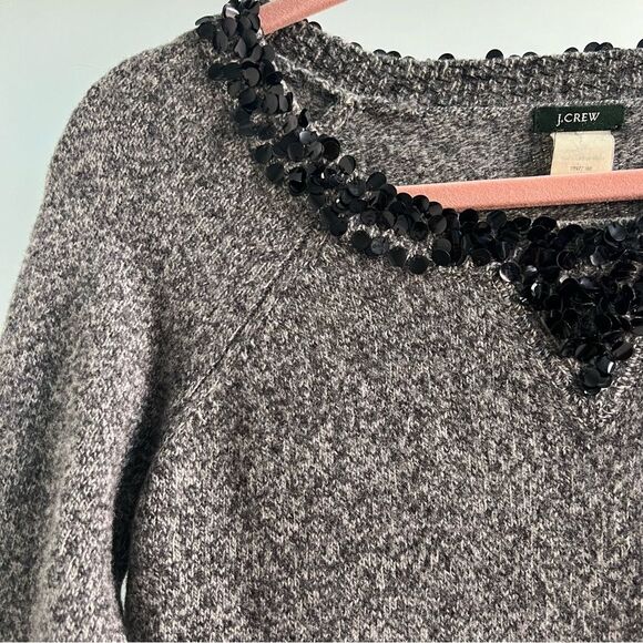 Y2K Sequin Festive Lambswool Sweater Holiday Party Winter Cozy J.Crew - Picture 3 of 7